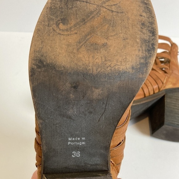 Free People Carerra Bootie 8.5 Tan Leather Woven Boho Festival Coastal Cowgirl - Picture 10 of 16